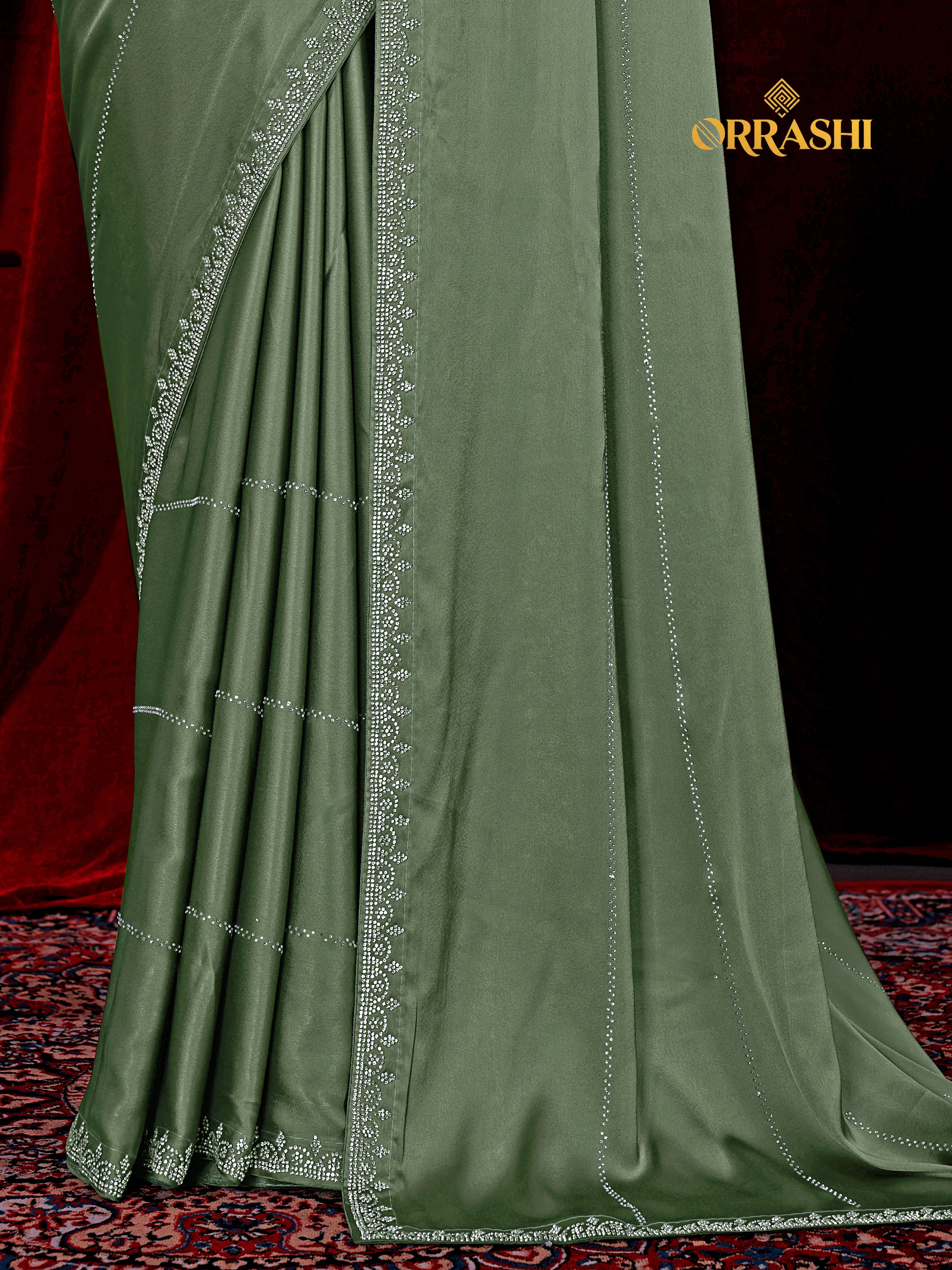 TRISHUL JARKAN WORK SATIN SILK SAREE