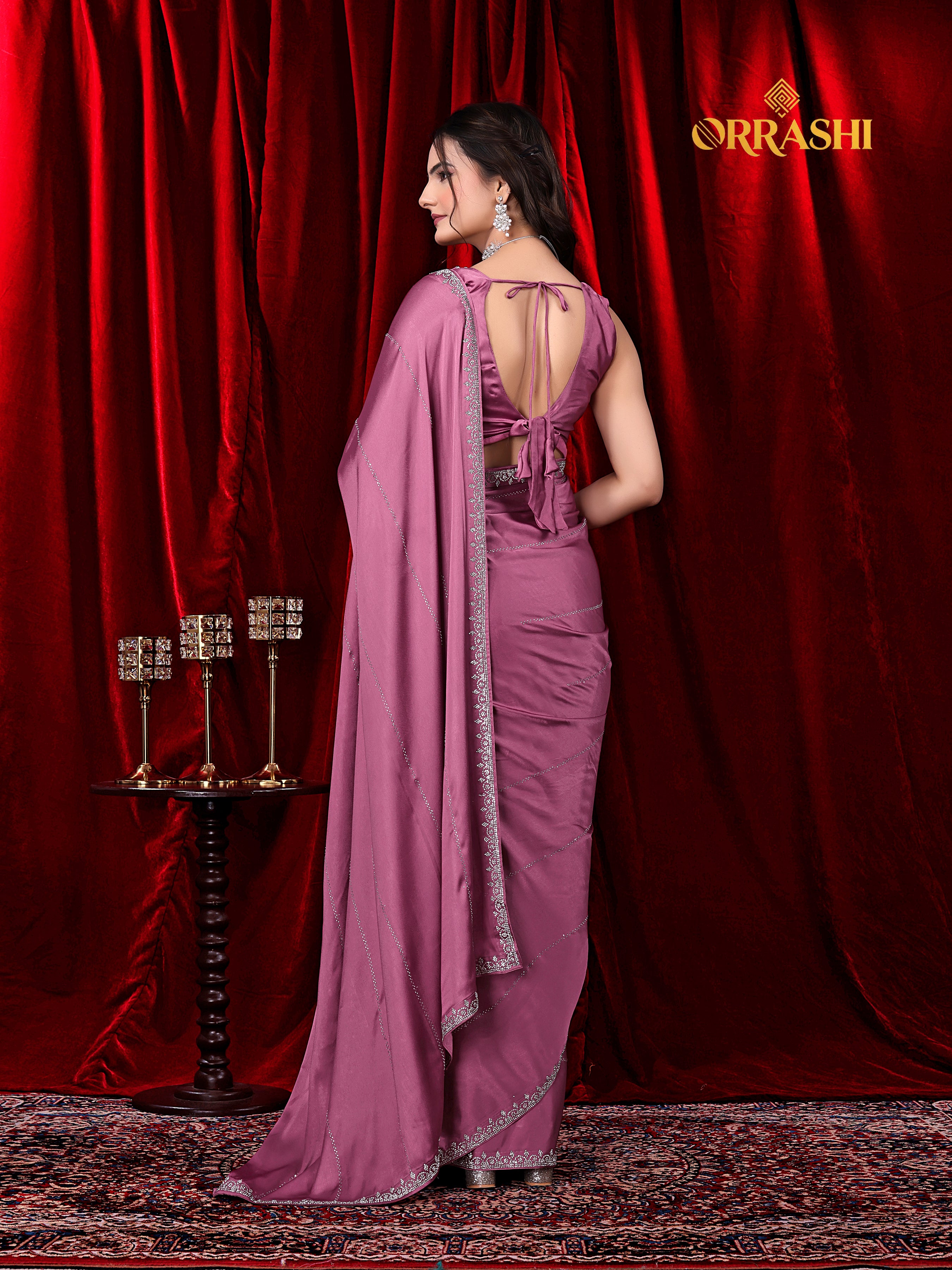 TRISHUL JARKAN WORK SATIN SILK SAREE
