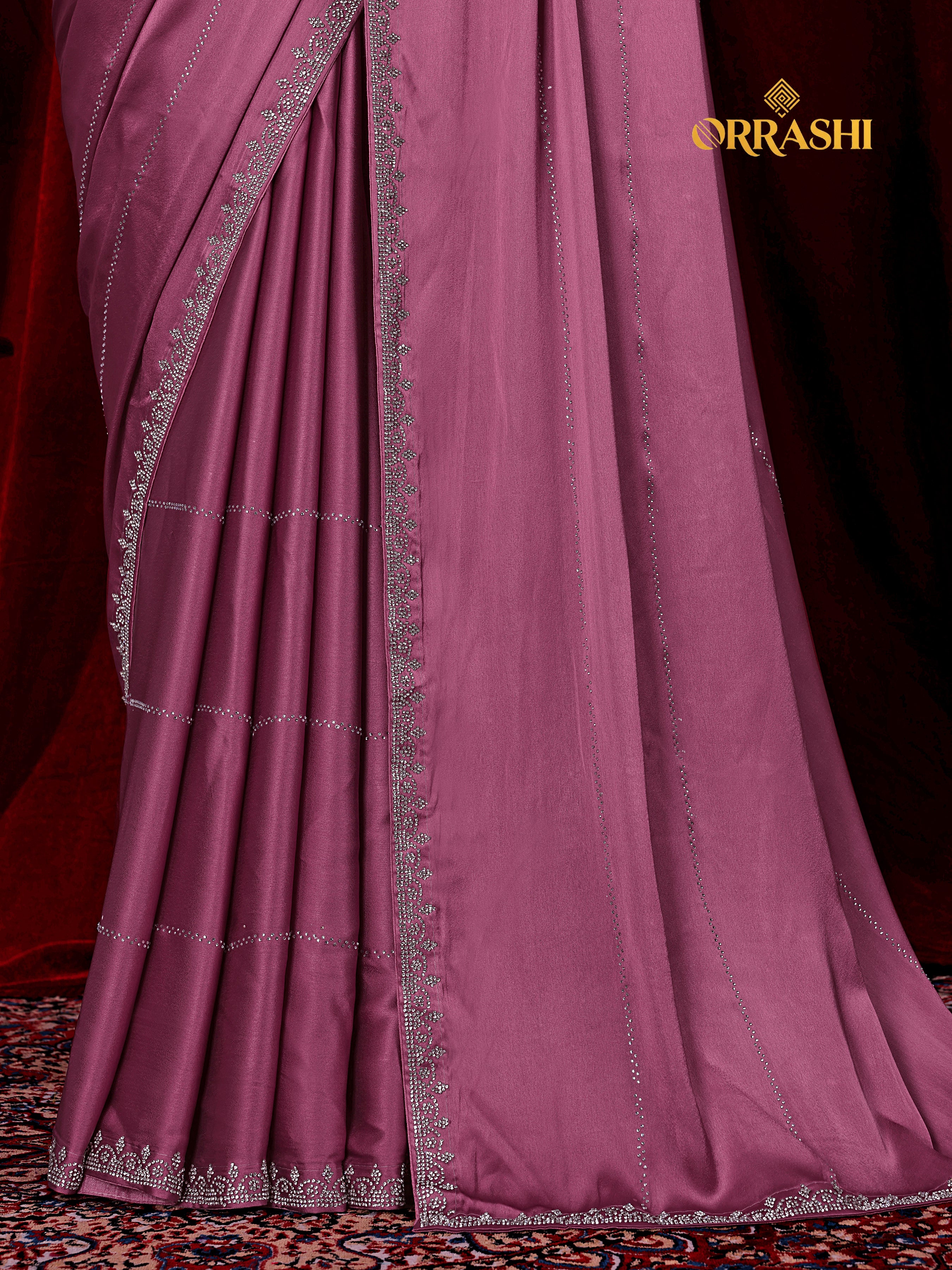 TRISHUL JARKAN WORK SATIN SILK SAREE