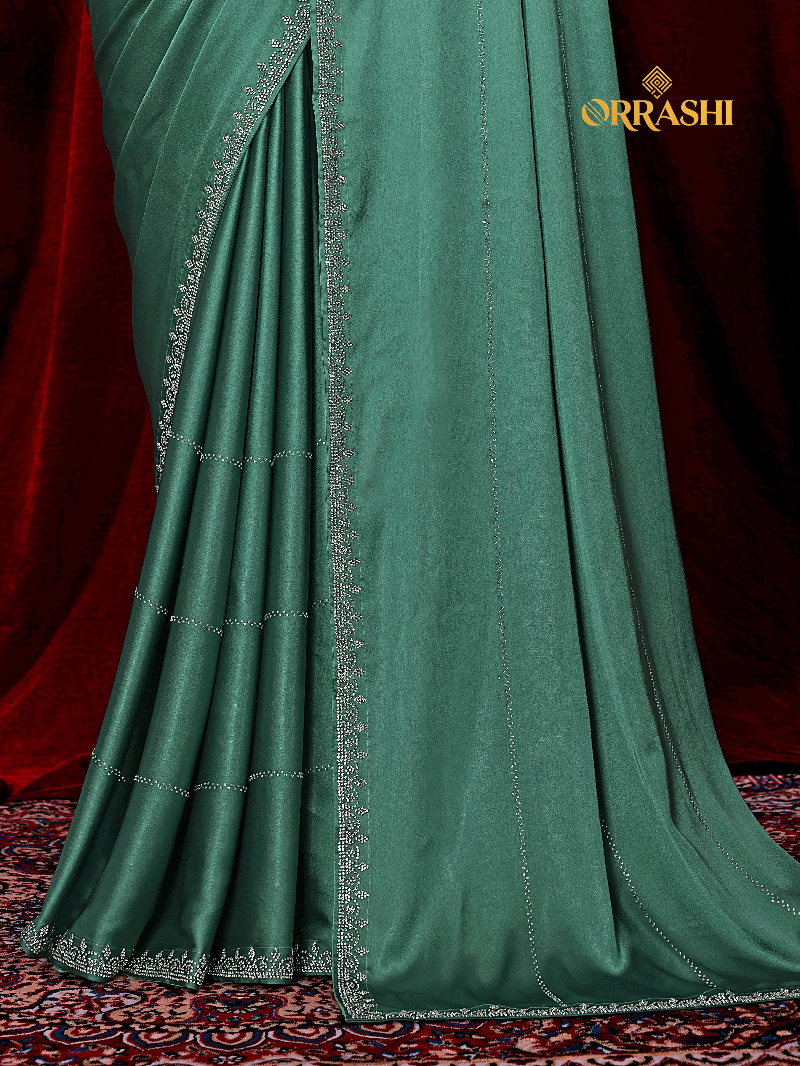 TRISHUL JARKAN WORK SATIN SILK SAREE