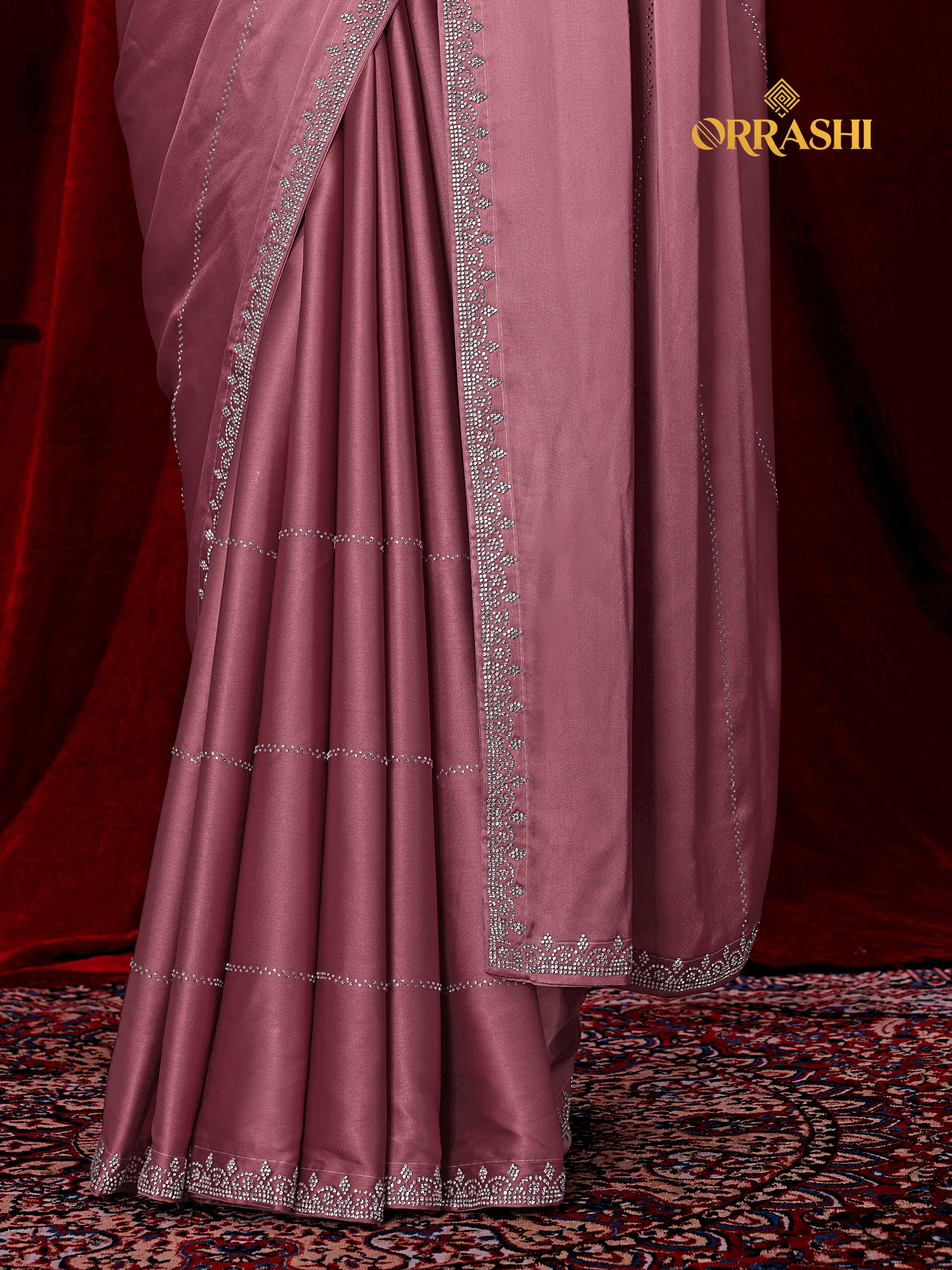 TRISHUL JARKAN WORK SATIN SILK SAREE
