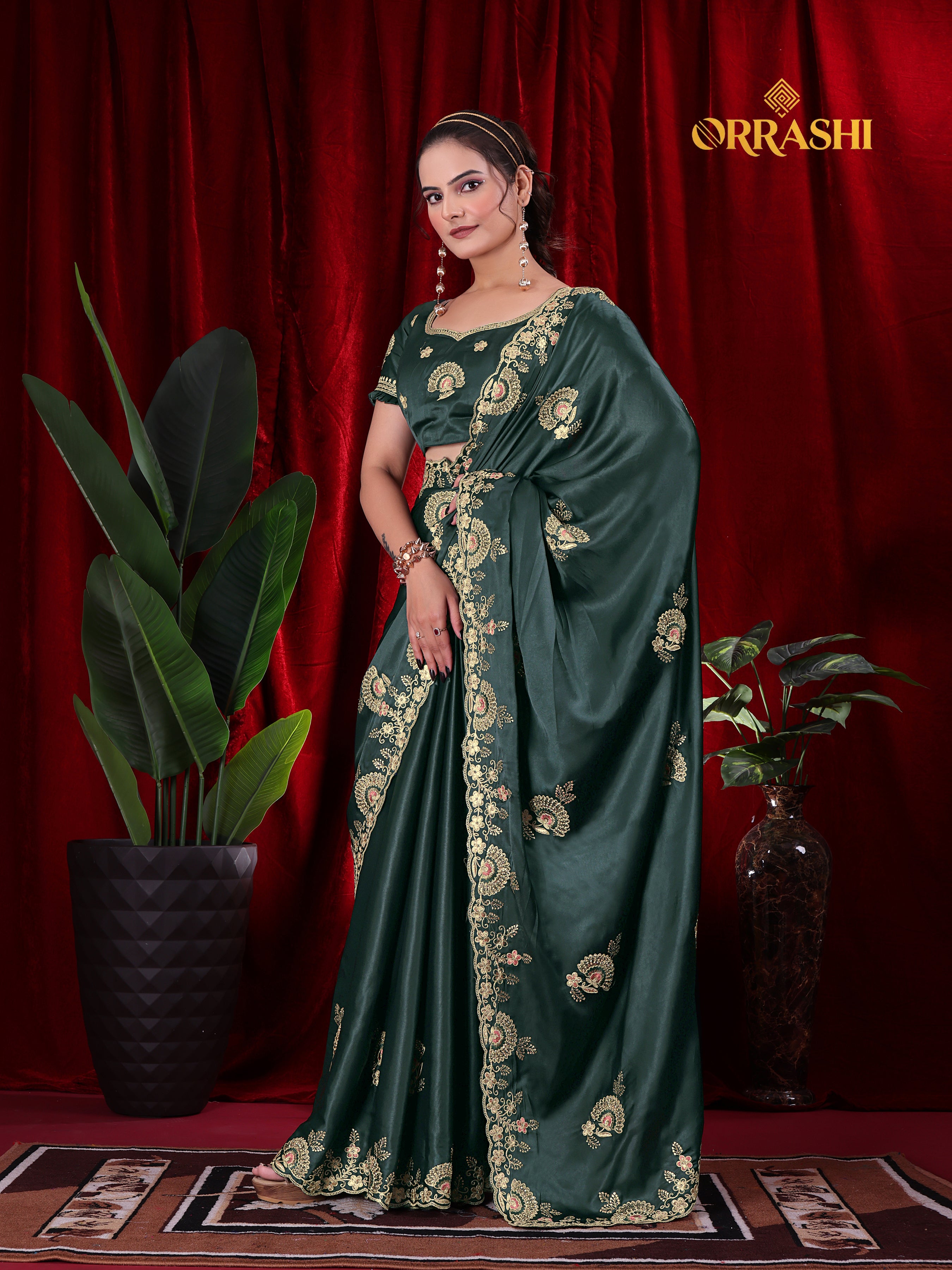MORPANKH EMBROIDERIED WORK JAPAN SATIN SILK