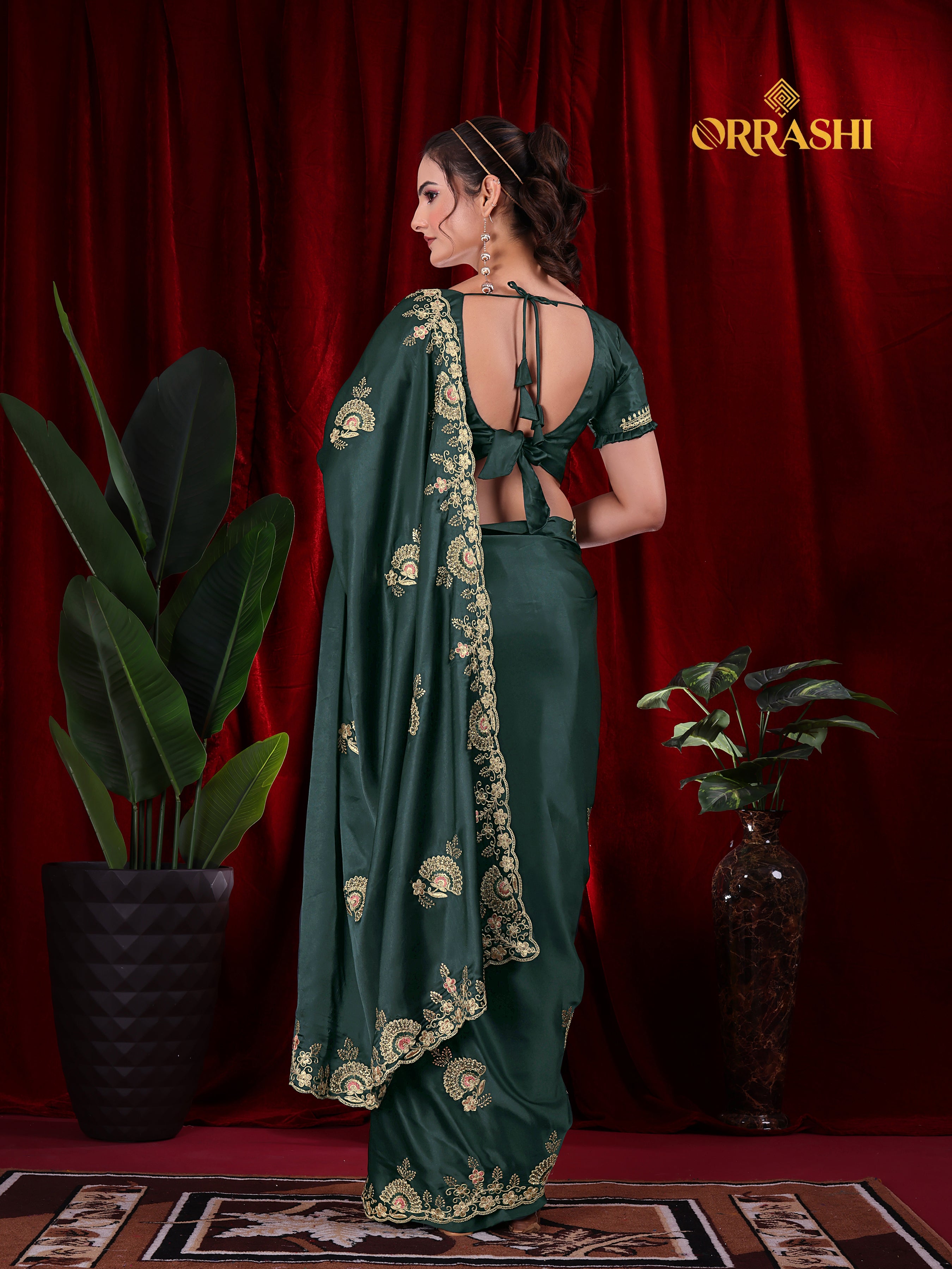 MORPANKH EMBROIDERIED WORK JAPAN SATIN SILK