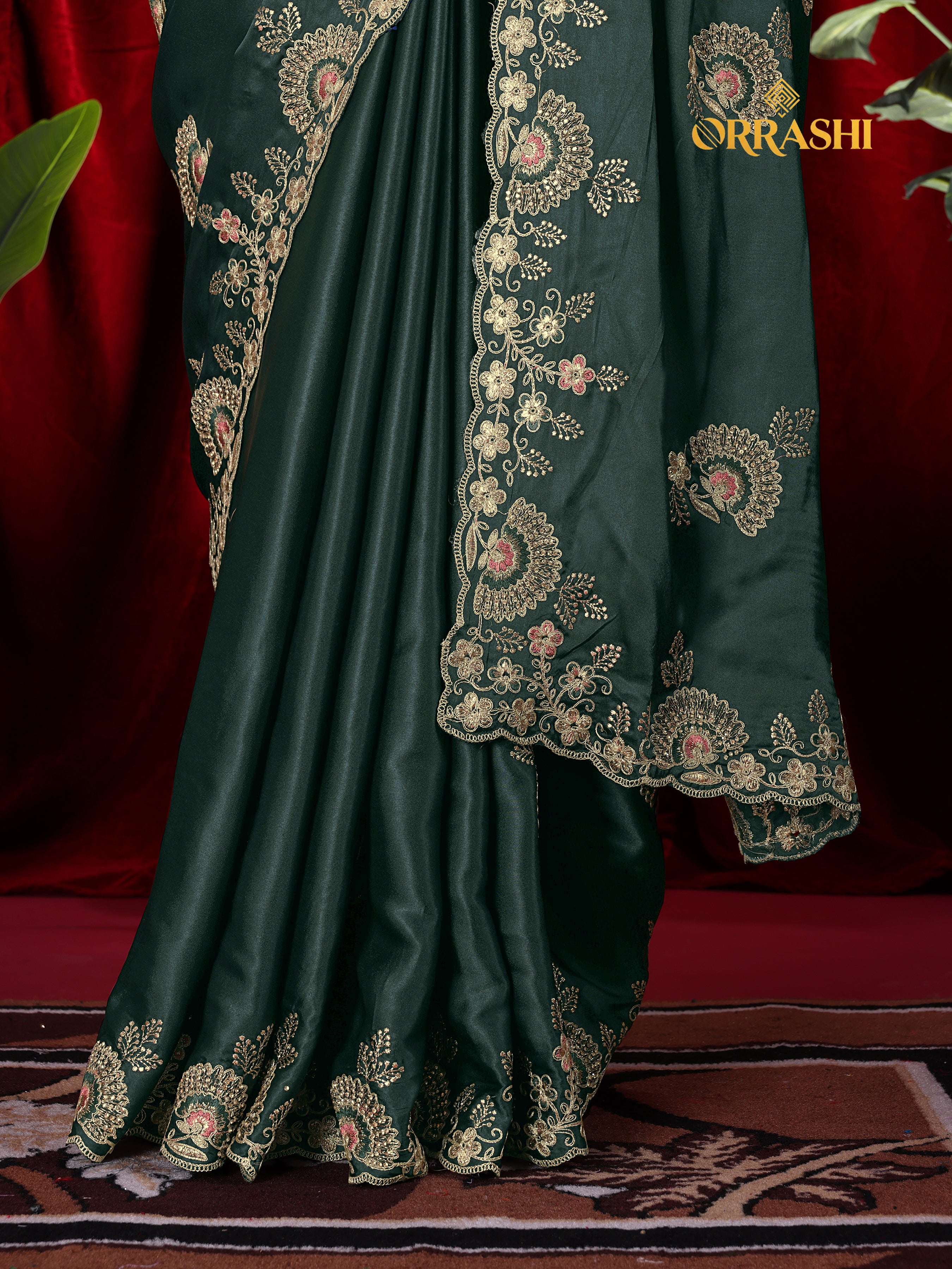 MORPANKH EMBROIDERIED WORK JAPAN SATIN SILK