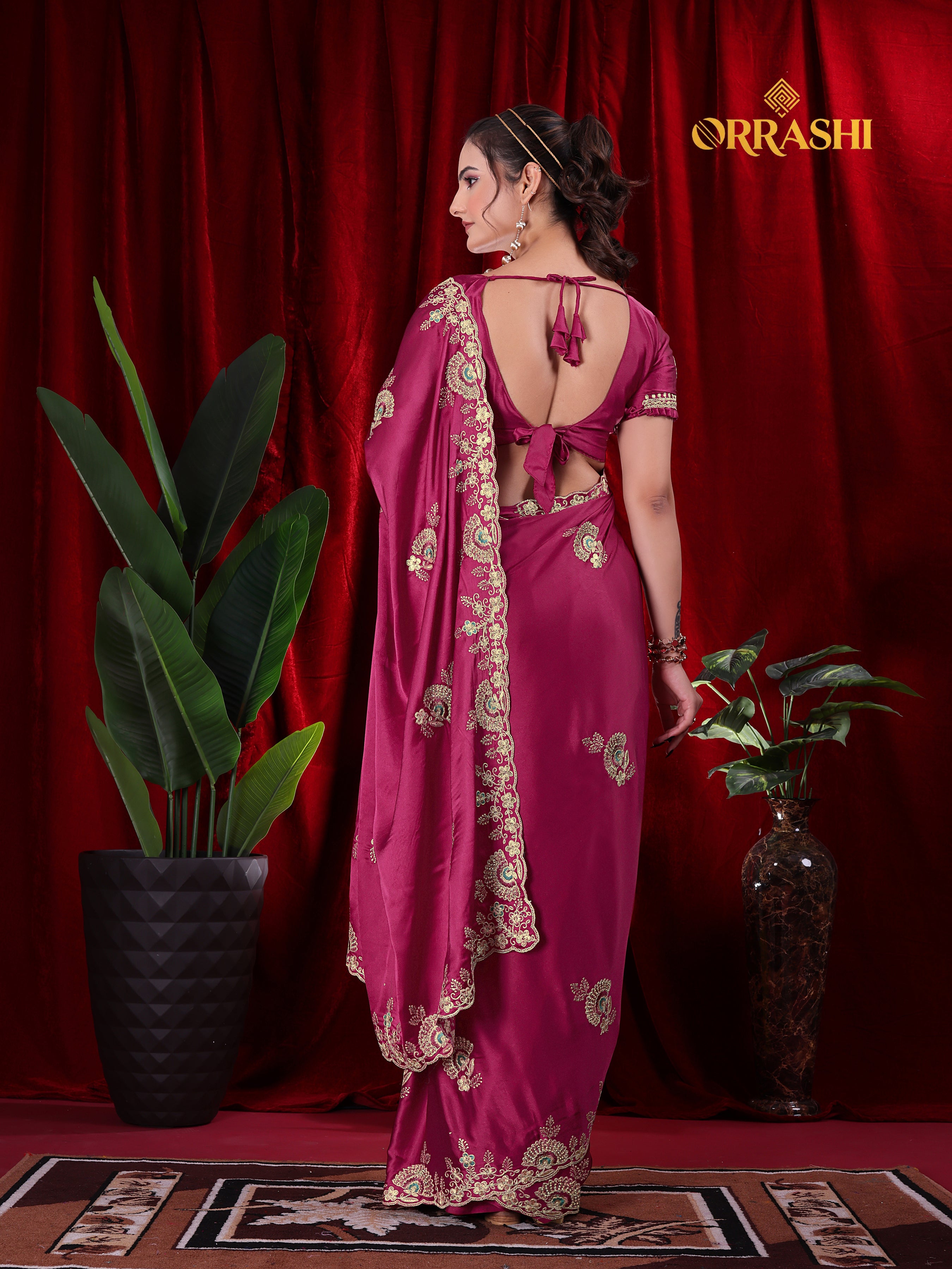 MORPANKH EMBROIDERIED WORK JAPAN SATIN SILK