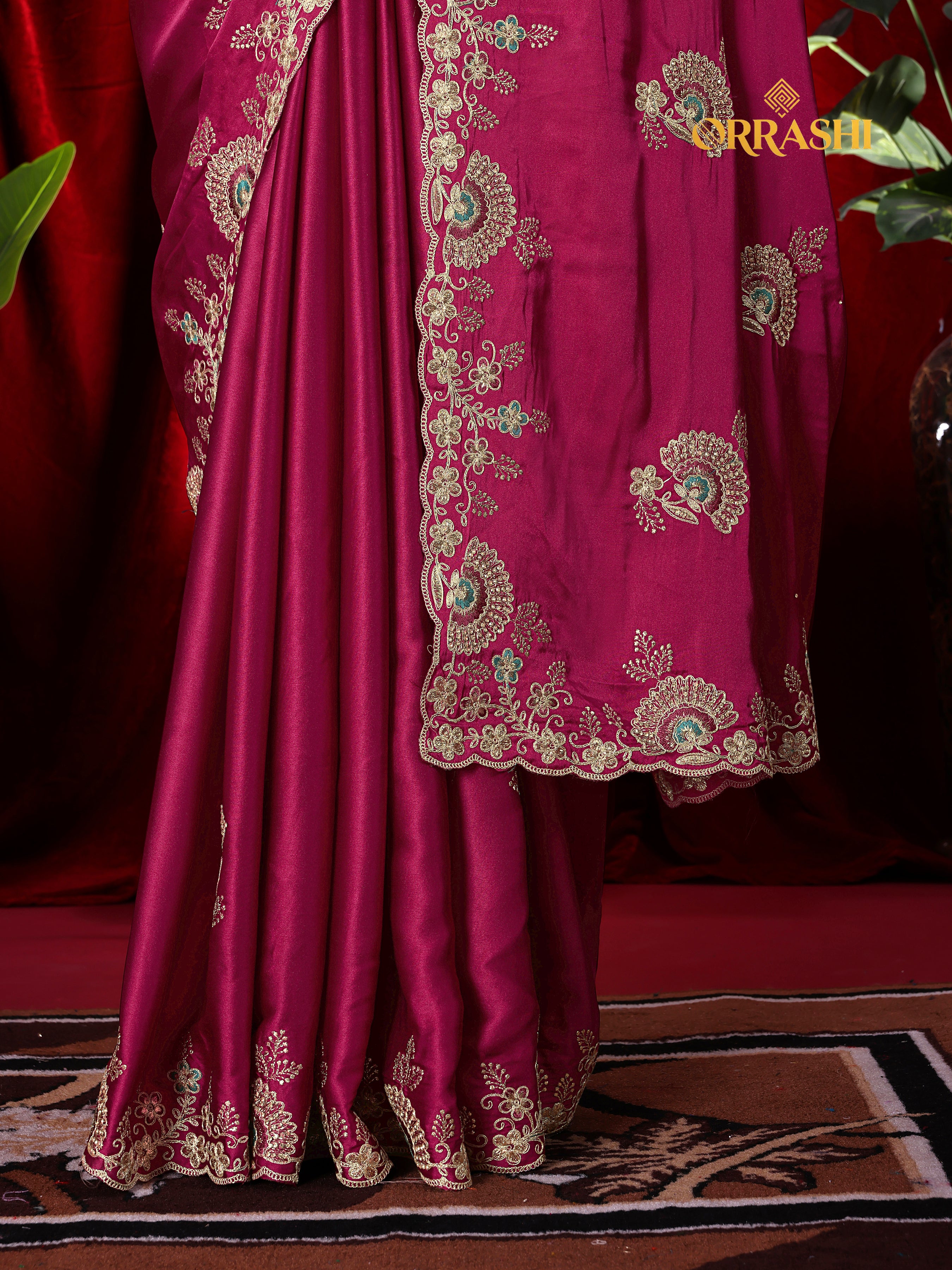 MORPANKH EMBROIDERIED WORK JAPAN SATIN SILK