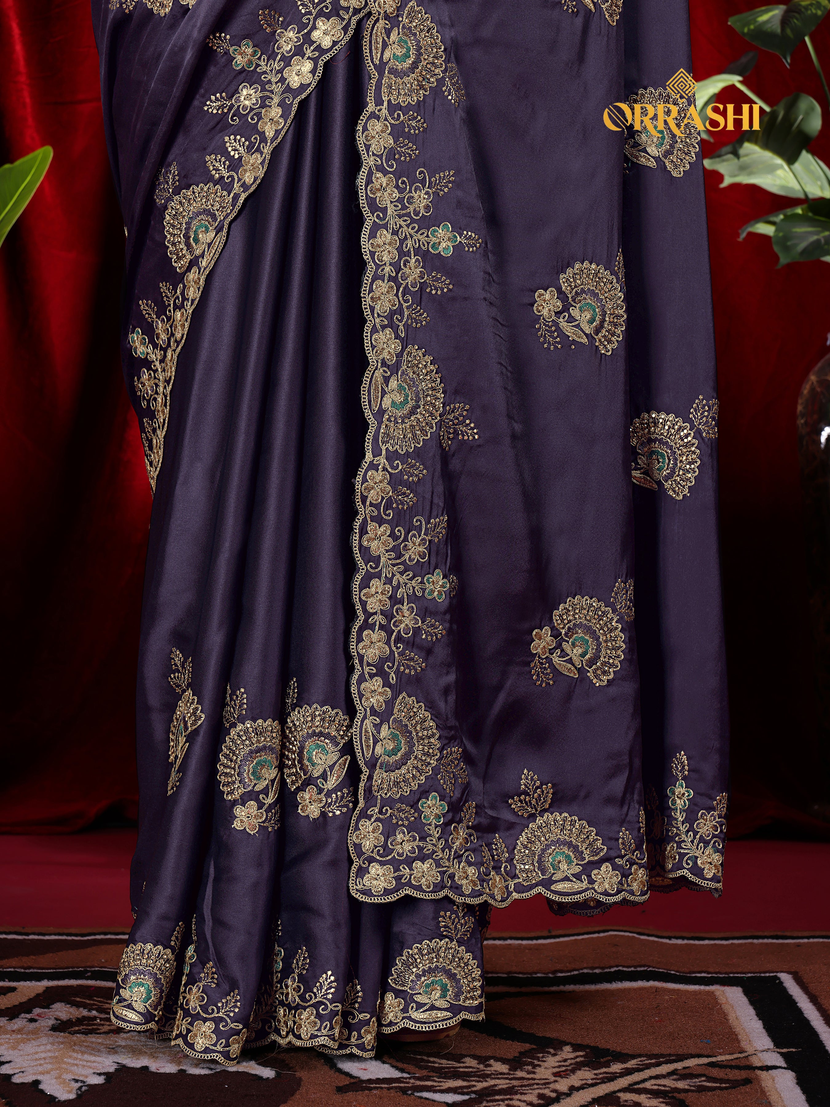 MORPANKH EMBROIDERIED WORK JAPAN SATIN SILK