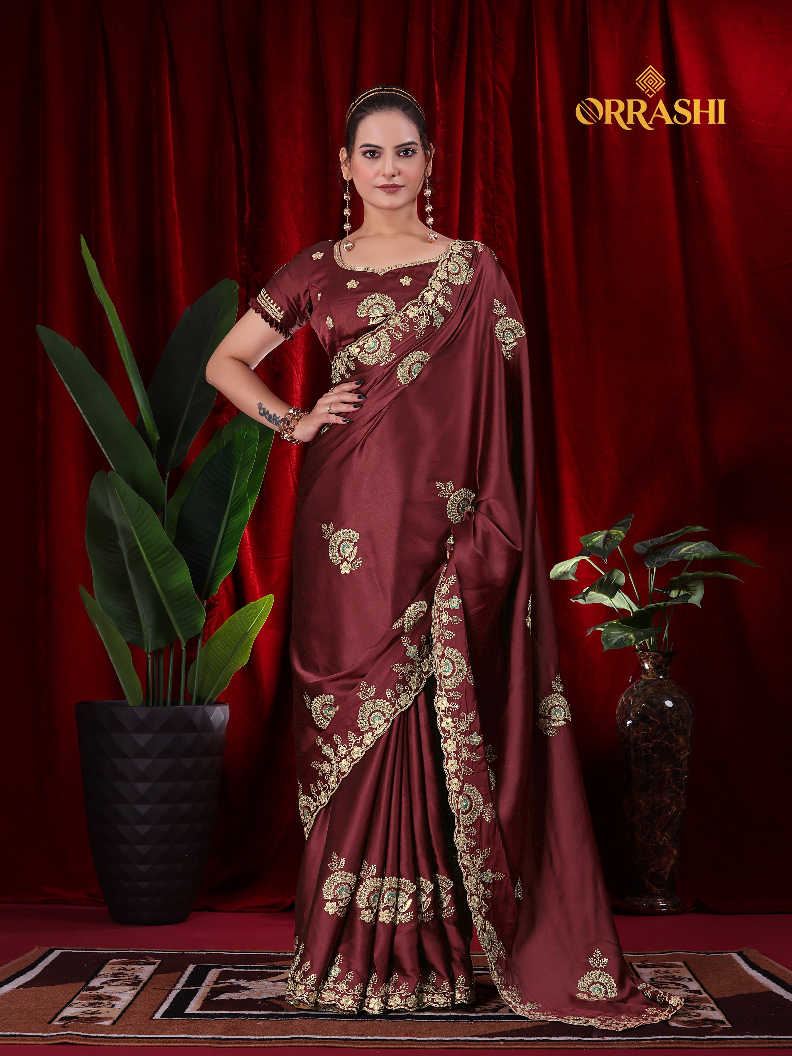 MORPANKH EMBROIDERIED WORK JAPAN SATIN SILK