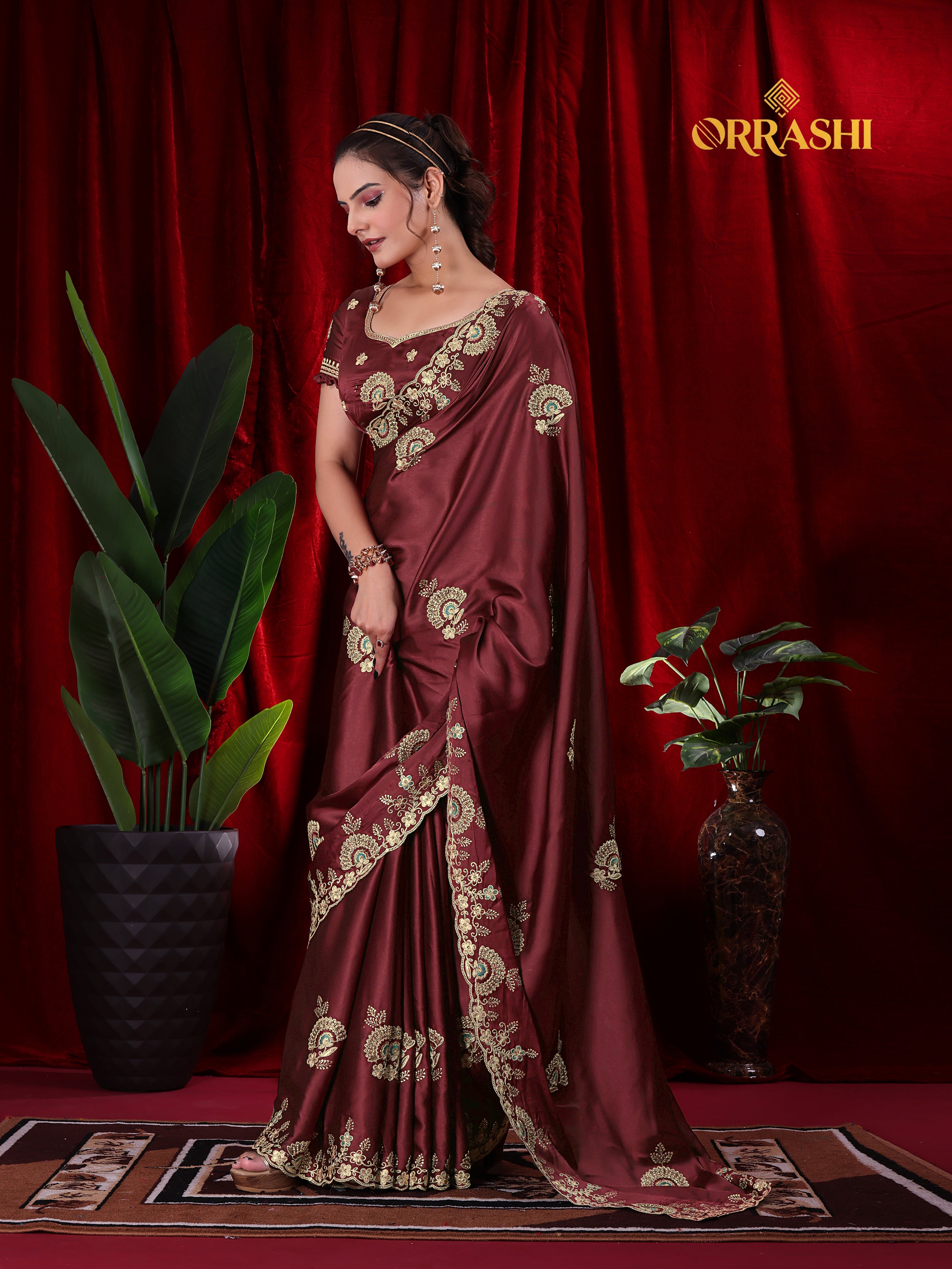 MORPANKH EMBROIDERIED WORK JAPAN SATIN SILK