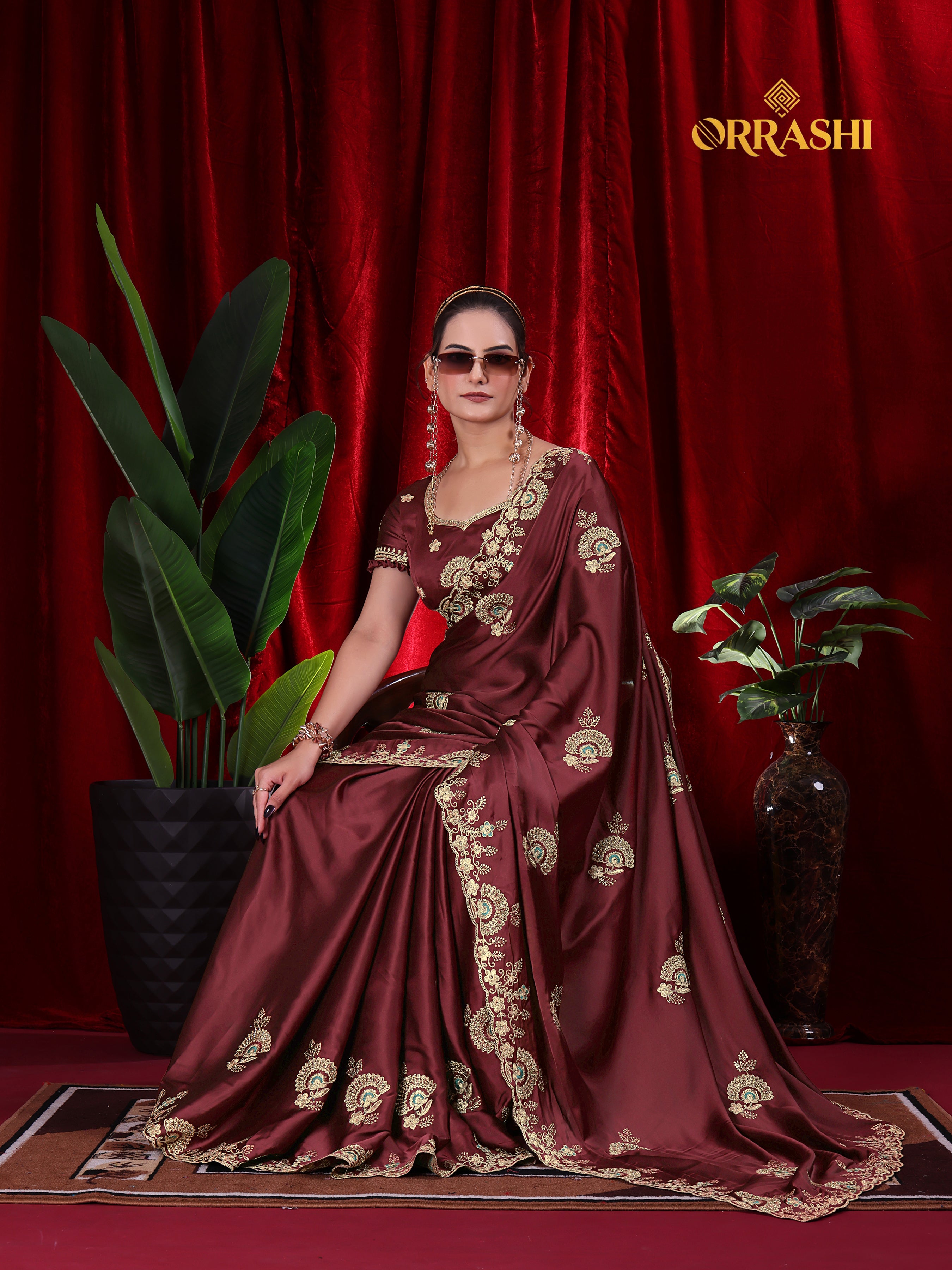 MORPANKH EMBROIDERIED WORK JAPAN SATIN SILK