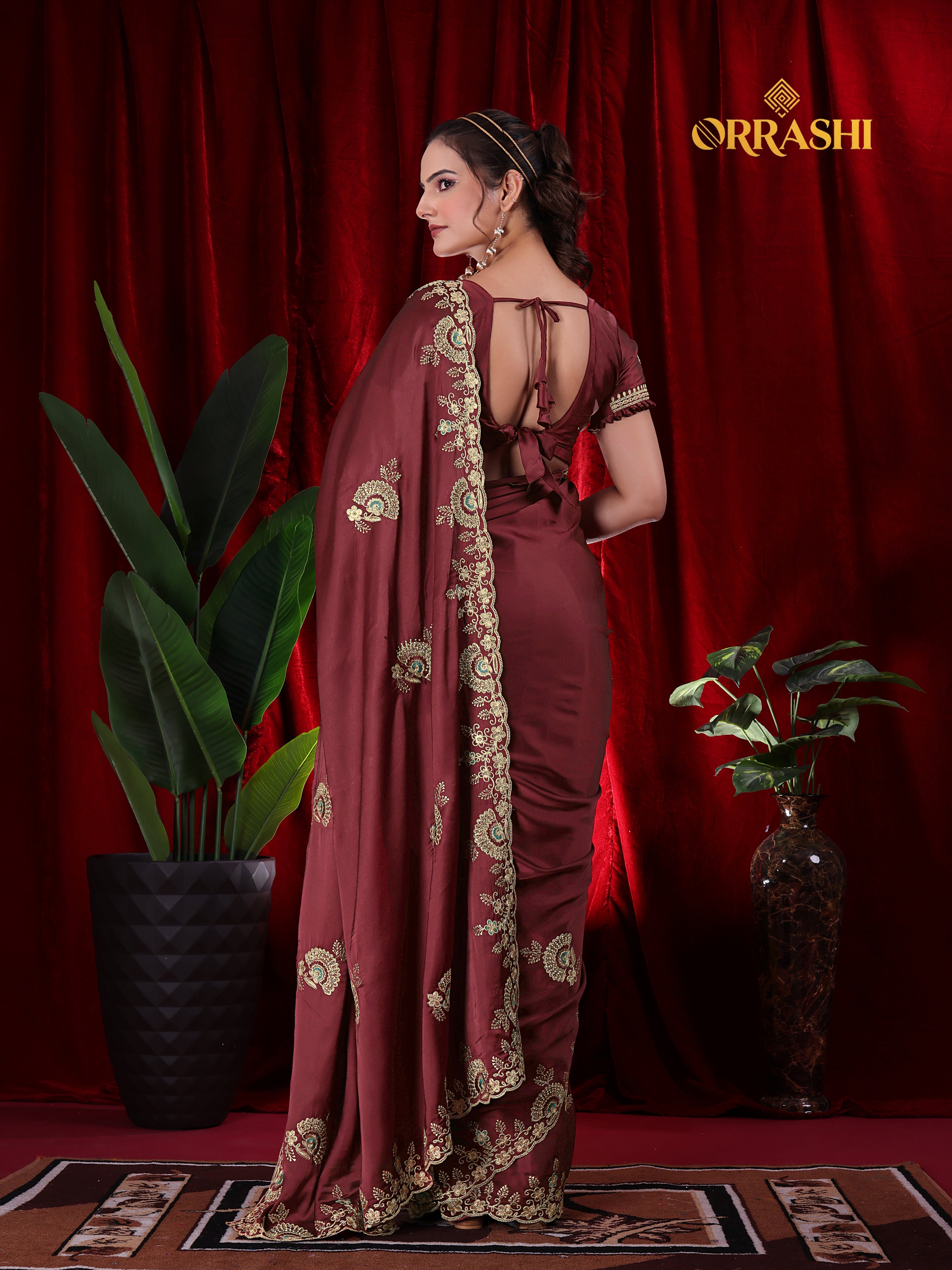 MORPANKH EMBROIDERIED WORK JAPAN SATIN SILK