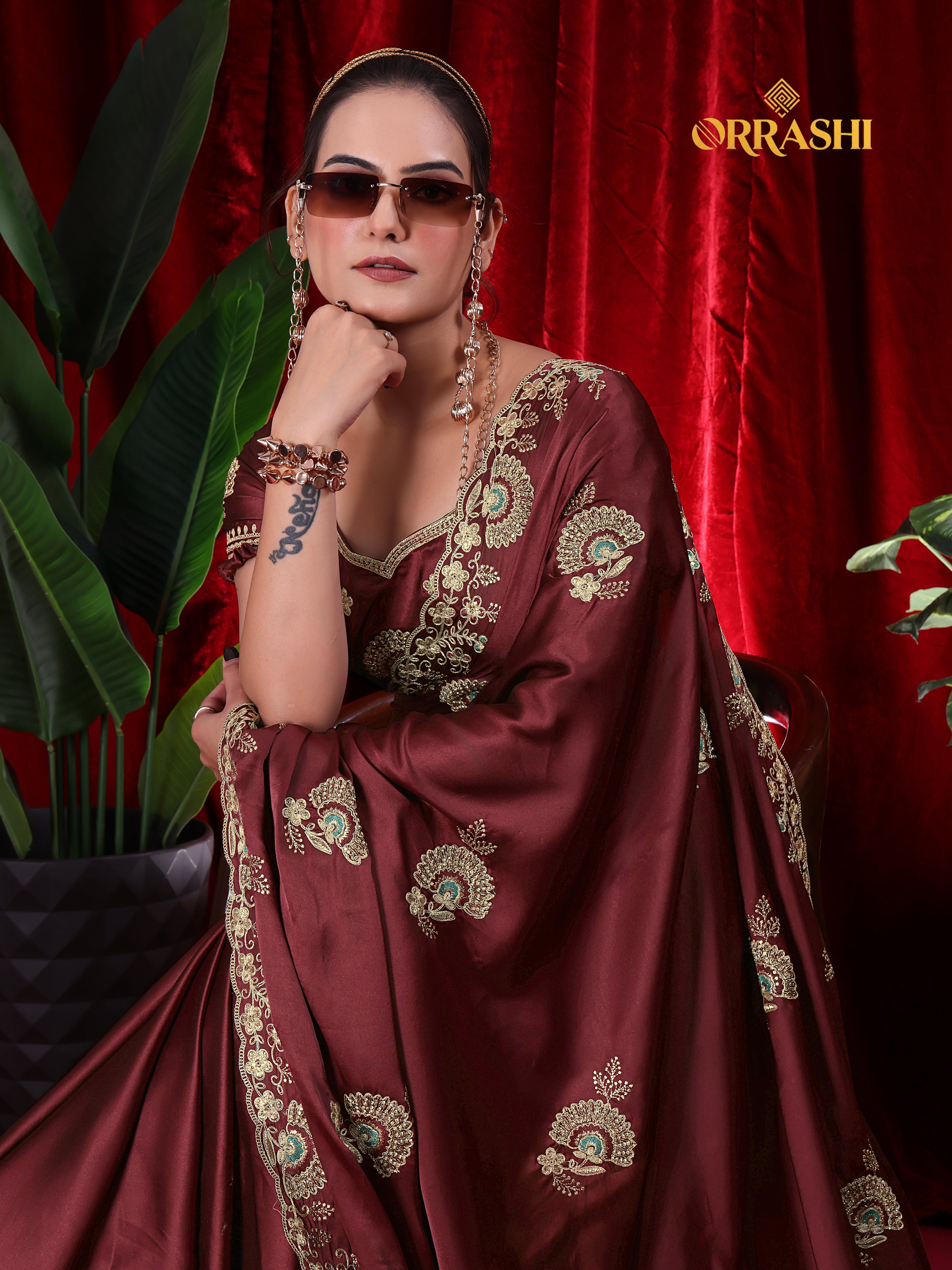 MORPANKH EMBROIDERIED WORK JAPAN SATIN SILK