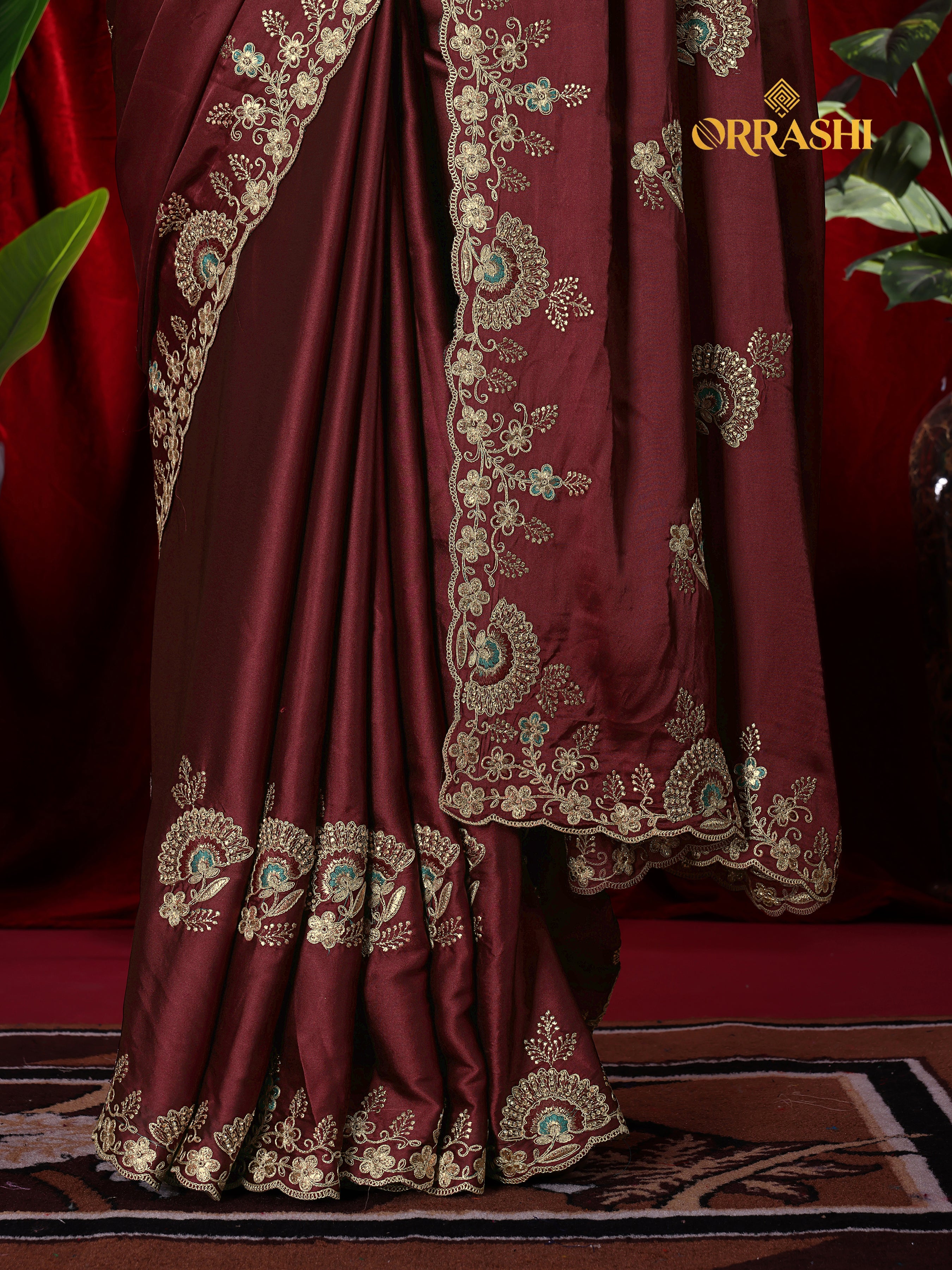 MORPANKH EMBROIDERIED WORK JAPAN SATIN SILK