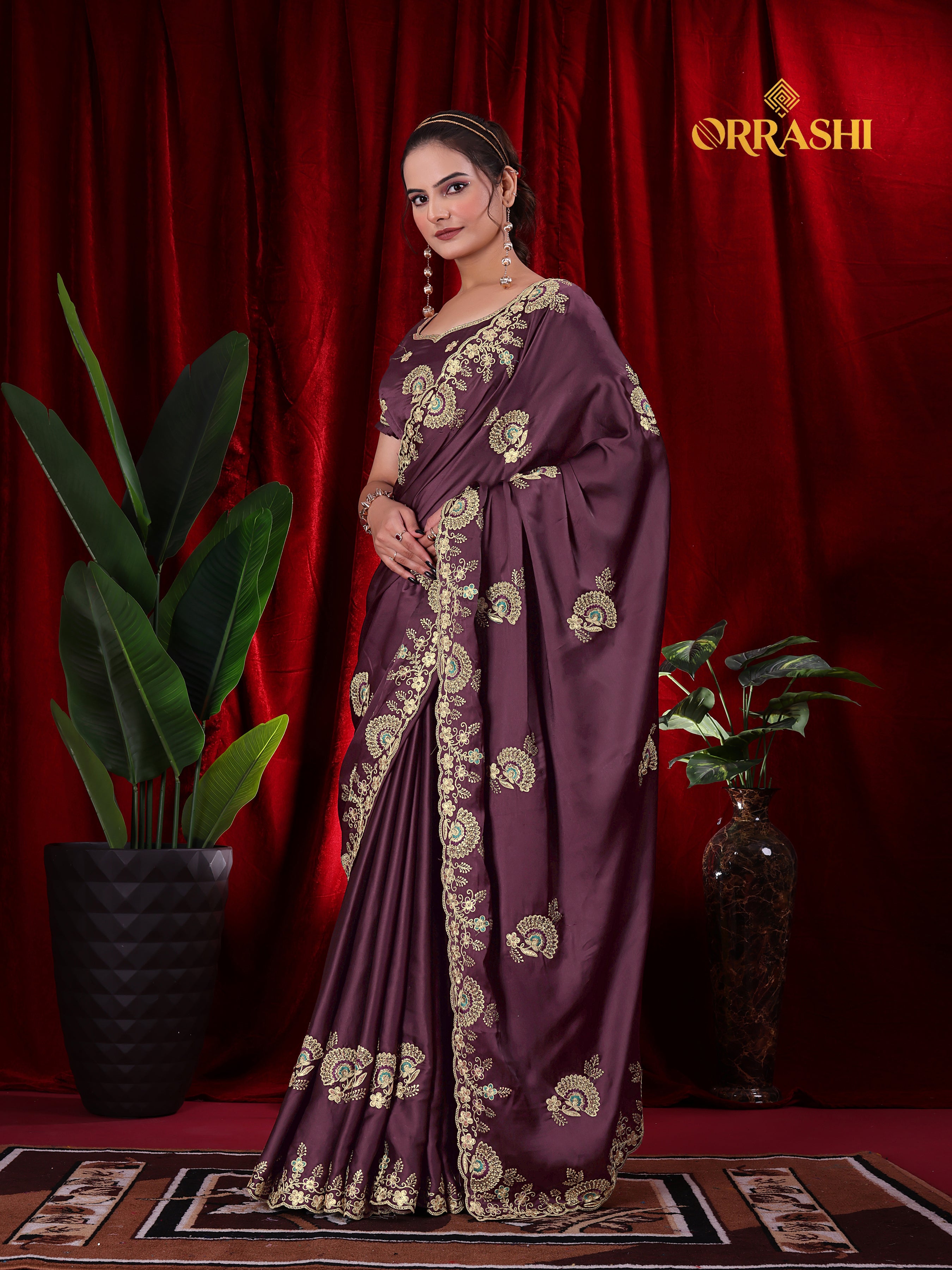 MORPANKH EMBROIDERIED WORK JAPAN SATIN SILK