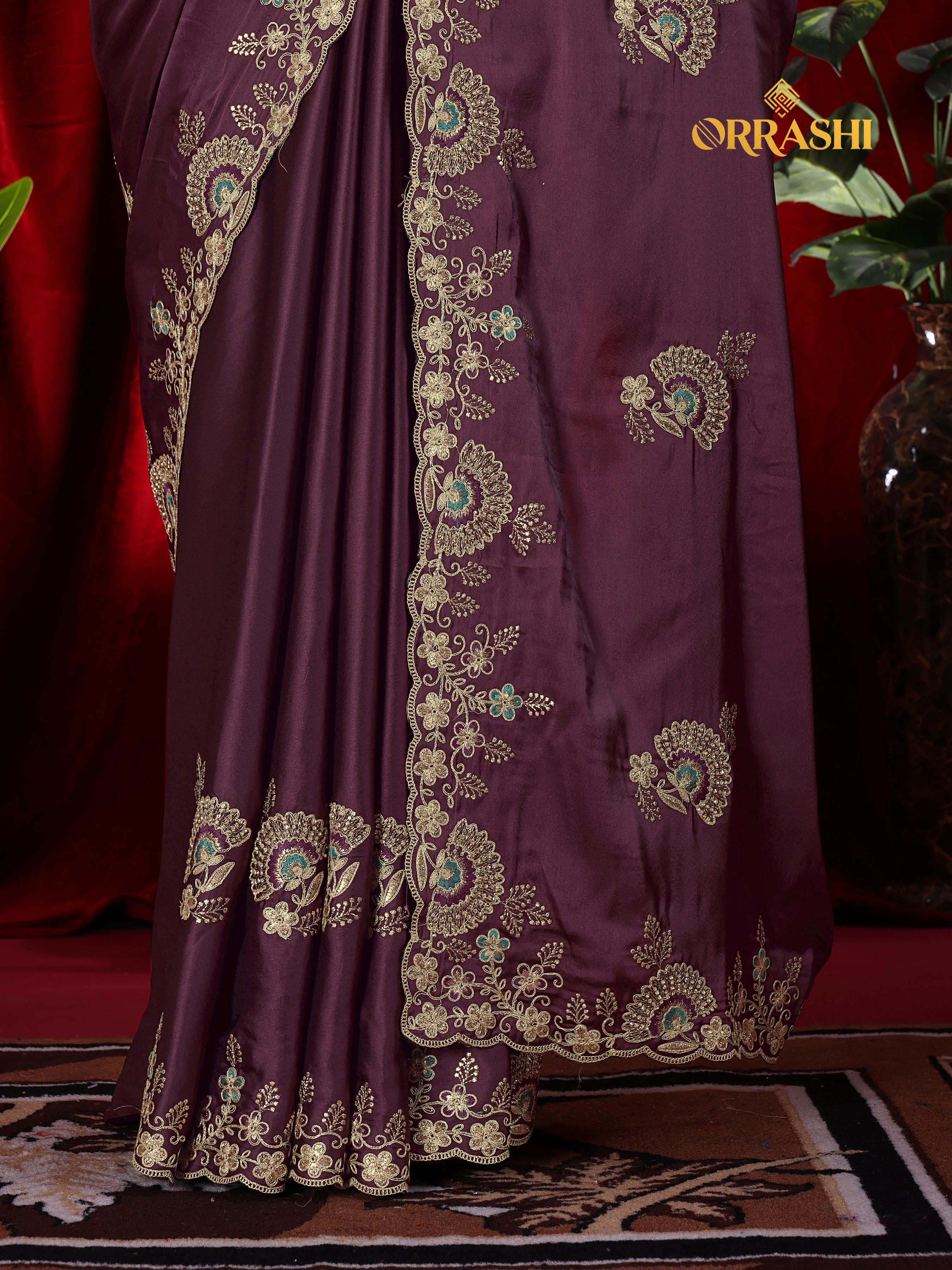 MORPANKH EMBROIDERIED WORK JAPAN SATIN SILK